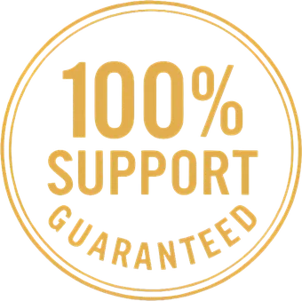 100 percent support guaranteed seal